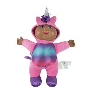 Cabbage Patch Kids Cuties Pink Unicorn Plush‎ Doll Rainbow Metallic Belly CPK